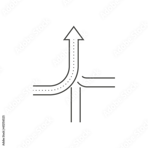 consolidate icon, join, merge or converge arrows line symbol. Vector illustration. stock image.