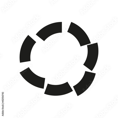 modern logo design, broken circle shapes, circle brick blok. Vector illustration. stock image.