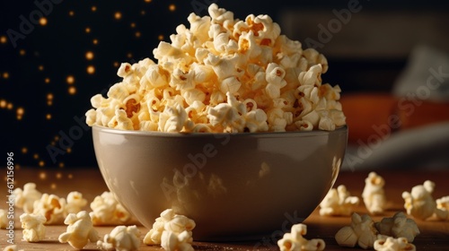 Delicious buttered popcorn popcorn in a bowl with popcorn