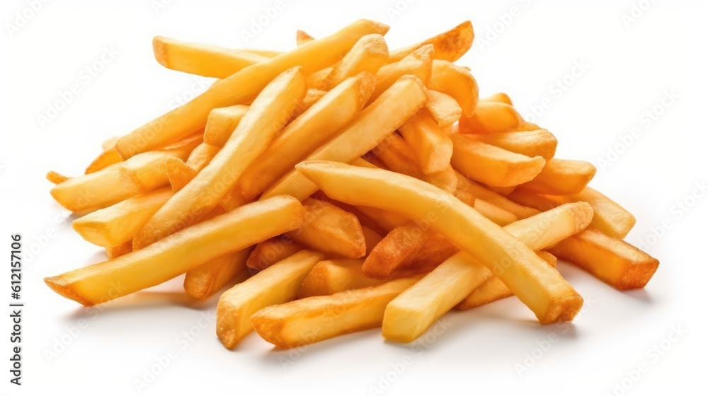 french fries on white background french fries on white background