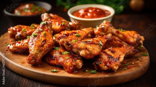 grilled wings with sauce photo