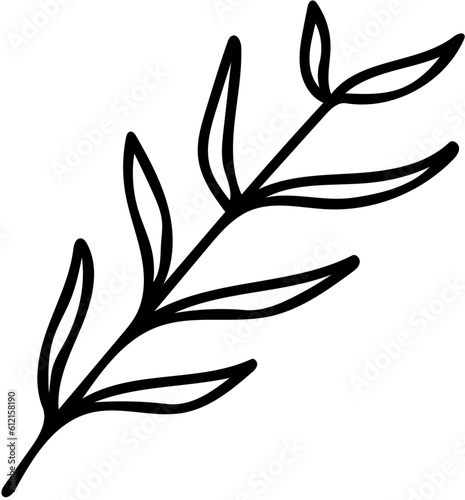 leafy branches.black line
