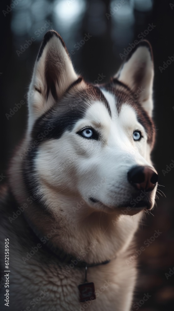 Siberian Husky dog cinematic background