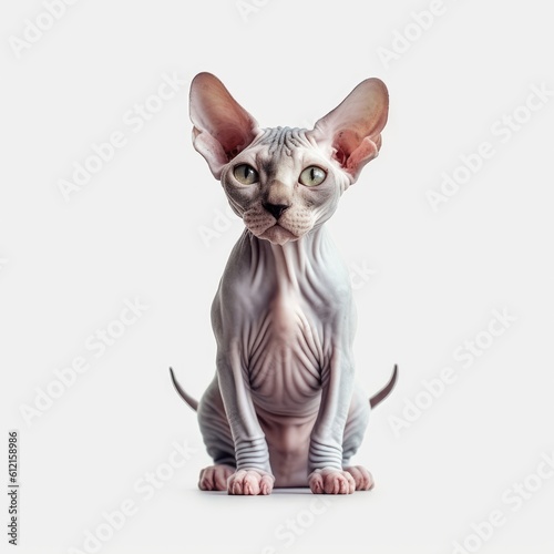 Sphynx Cat cinematic background cat isolated on white background