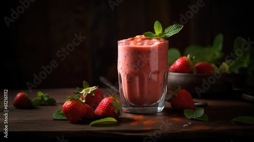 photo of a delicious strawberry smootie