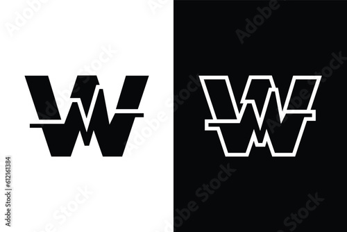 letter W with pulse line or graphic line for initials or name logo medical, marketing, business, modern logo and many more.