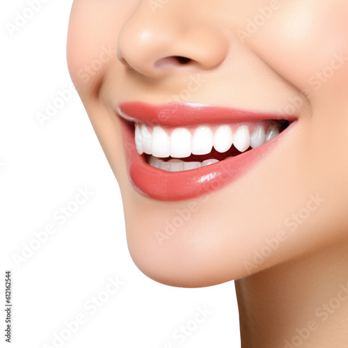 Woman Smiling with Beautiful Teeth Isolated on Transparent Background - Generative AI  