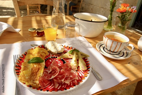 Breakfast in Italian countryside 