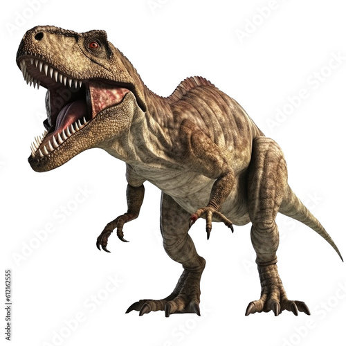 Angry Tyrannosaurus Rex Isolated on Transparent Background - Generative AI 