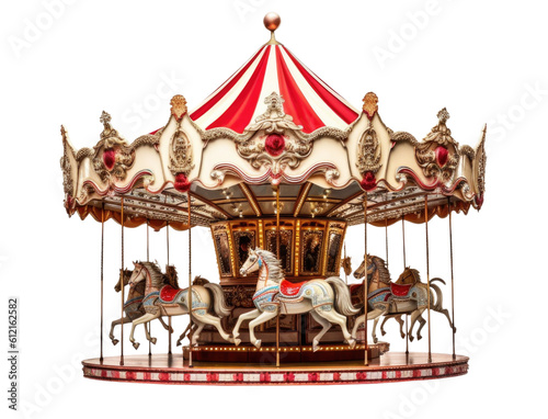 Carousel Isolated on Transparent Background - Generative AI  
