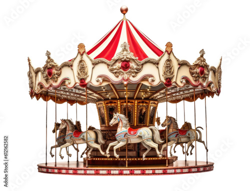 Carousel Isolated on Transparent Background - Generative AI 