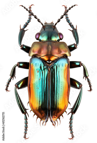 Rainbow Stag Beetle Isolated on Transparent Background - Generative AI 