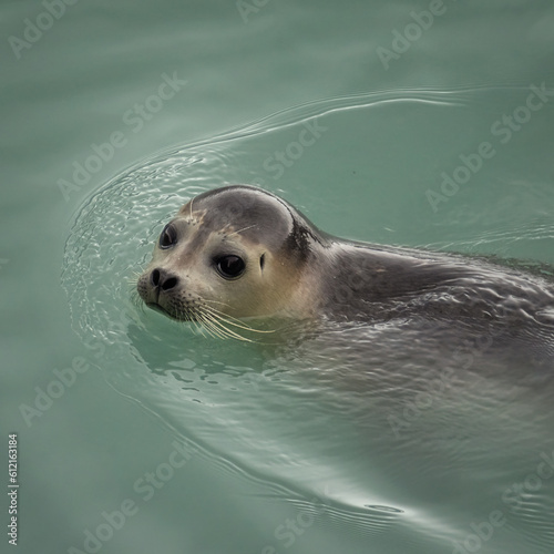 Close up seal with big eyes in Alaska 