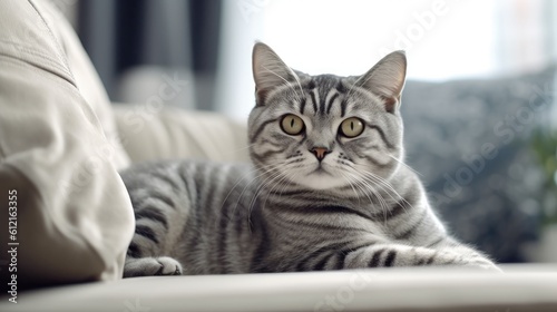 American Shorthair Cat cinematic background cat on the table