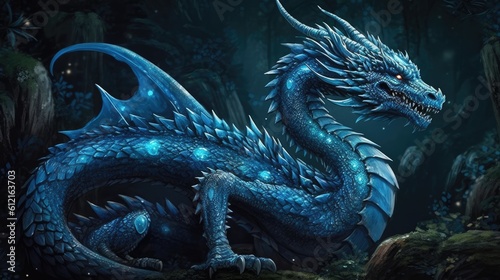 blue dragon in the sea photo