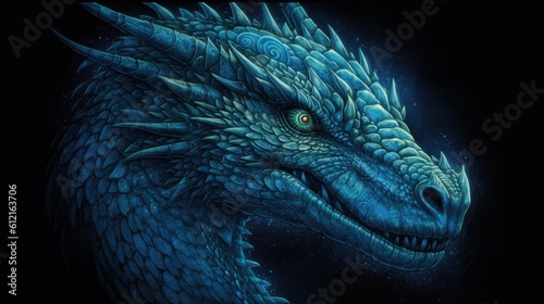 head of dragon blue