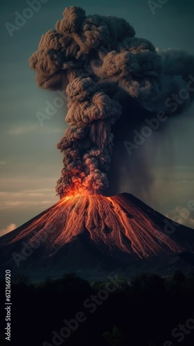 volcano and lava