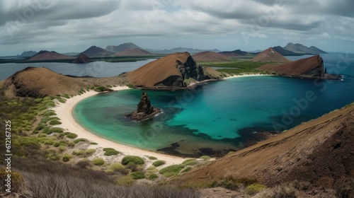 Galapagos Islands Ecuador view of bay