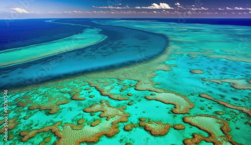 Great Barrier Reef Australia aerial view of tropical island in the maldives