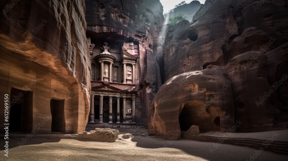 Petra Jordan cave temple in the cave