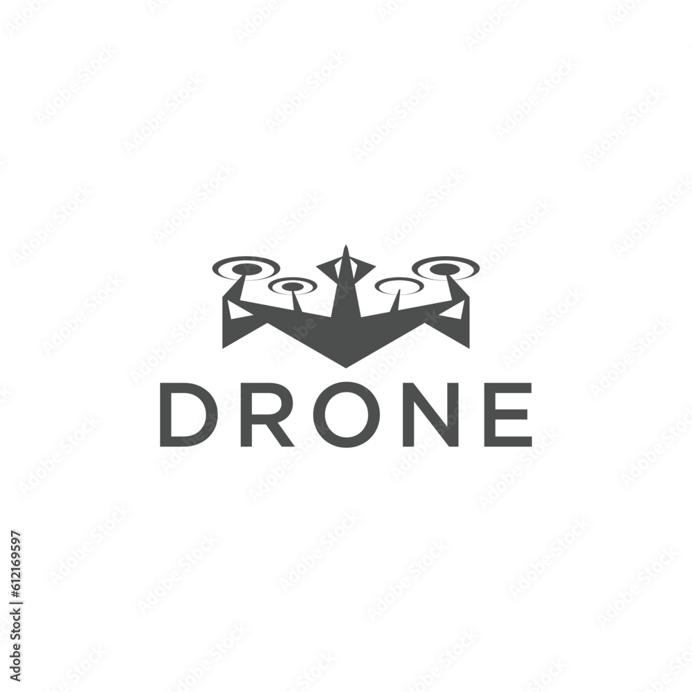 Drone vector logo flat illustration template  modern