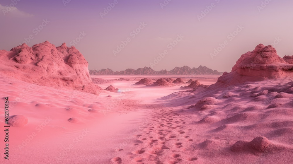 pink sunrise in the desert