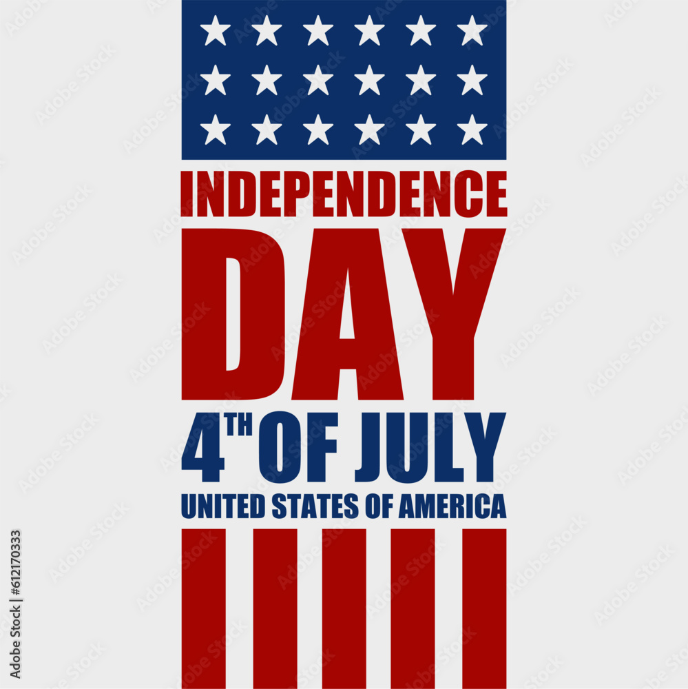 Happy Independence day United States of America template. Vector illustration. Suitable for Poster, Banners, background and greeting card. 