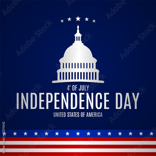 Wallpaper Mural Happy Independence day United States of America template. Vector illustration. Suitable for Poster, Banners, background and greeting card.  Torontodigital.ca