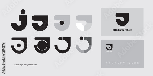 Modern minimalist J letter symbol logo design vector collection