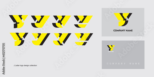 Modern minimalist J letter symbol logo design vector collection