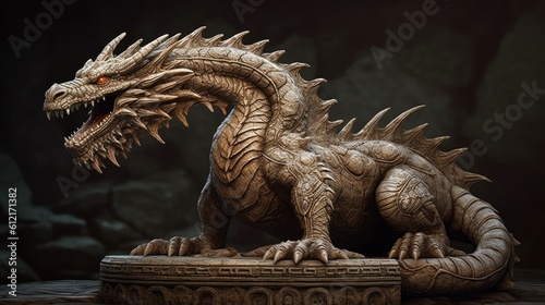 dragon statue in Chinese temple