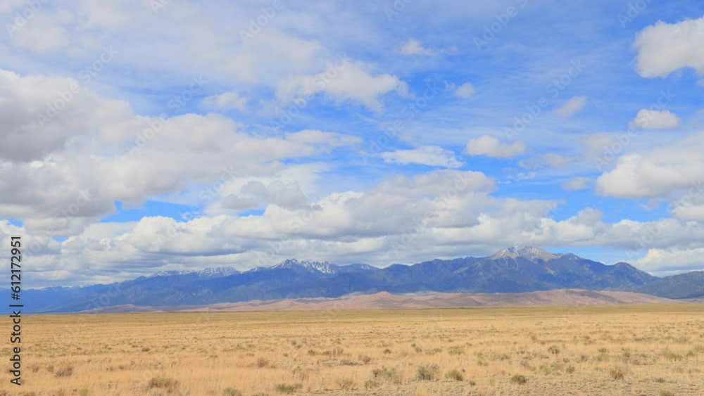 Sunny view of the landscape of Great Sand Dunes National Park and Preserve Sunny view of the landscape of Great Sand Dunes National Park and Preserve