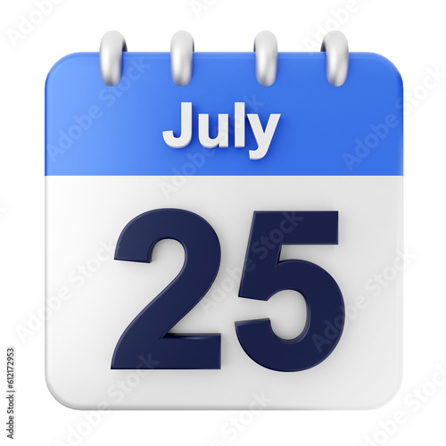 3d calendar icon illustration render