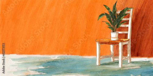 Plant on a chair - Generative AI