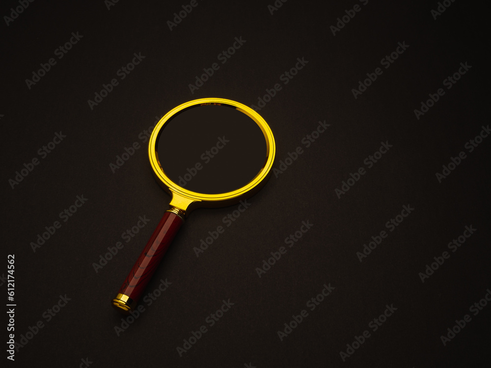 Magnifying glass isolated on a black background. Magnifying glass isolated on a black background.