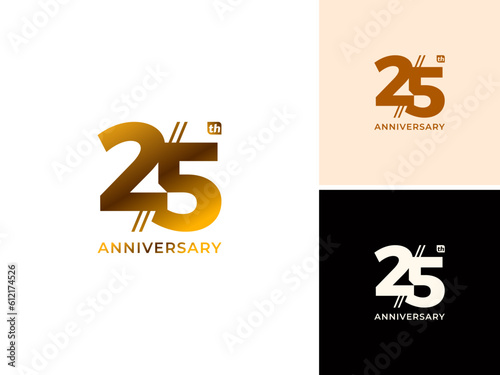 ILLUSTRATION 25th ANNIVERSARY DESIGN SIMPLE TEMPLATE LOGO ICON VECTOR