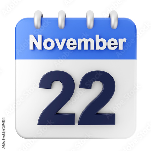 3d calendar icon illustration render