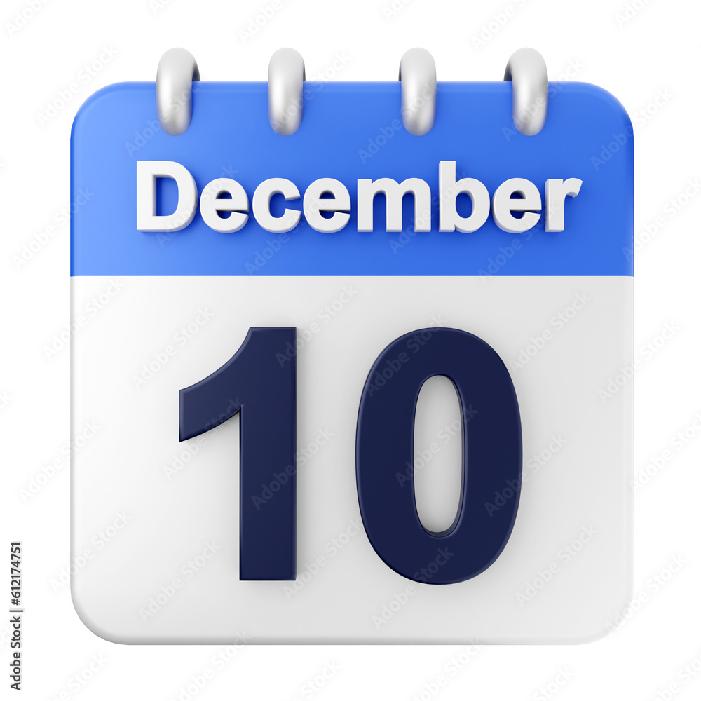 3d calendar december icon illustration render