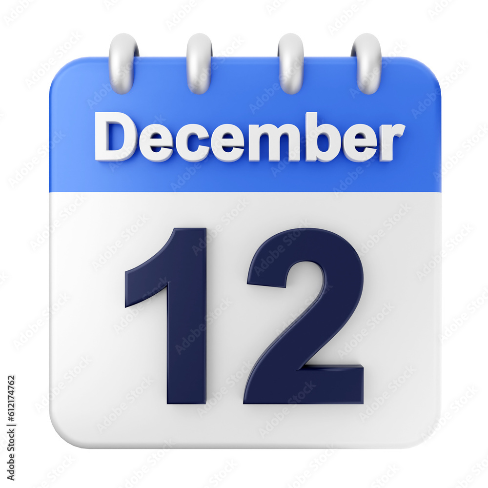 3d calendar december icon illustration render 3d calendar december icon illustration render