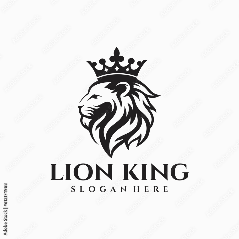 Imperial Lion Head Luxury Logo Design Vector Template