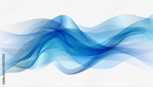 Dynamic Blue Wave: Abstract Vector Illustration on Transparent Background, Generative AI