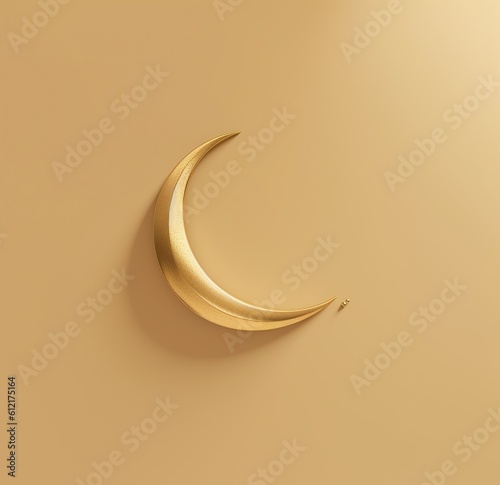 golden ring moon isolated on white background