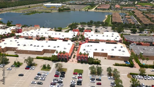 Aerial video Miromar Outlet Shops Estero Florida USA photo