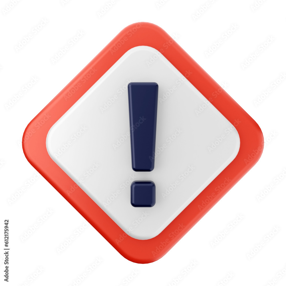 3d caution warning danger alert sing icon illustration render 3d caution warning danger alert sing icon illustration render