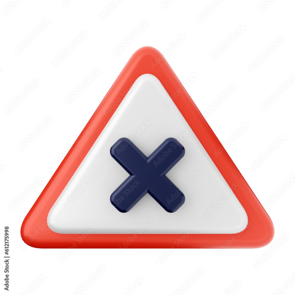 Obraz premium 3d caution warning danger alert sing icon illustration render