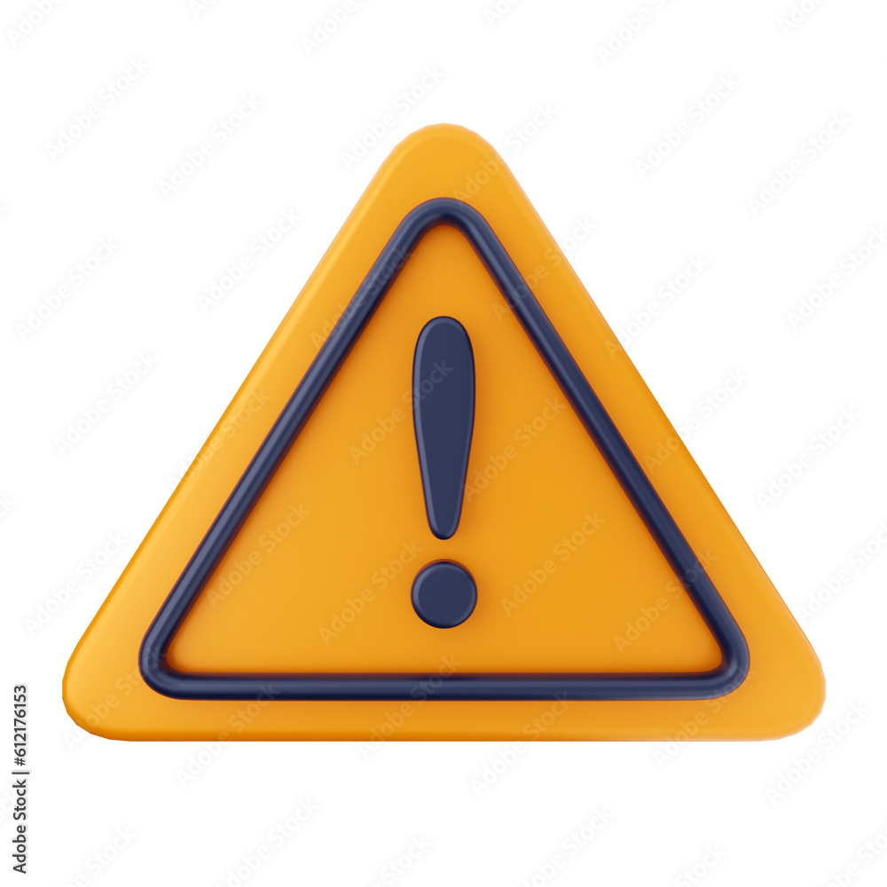 3d caution warning danger alert sing icon illustration render 3d caution warning danger alert sing icon illustration render
