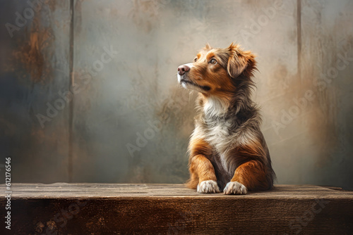 A dog sitting and patiently waiting for a treat, showcasing its obedience and adorable anticipation.