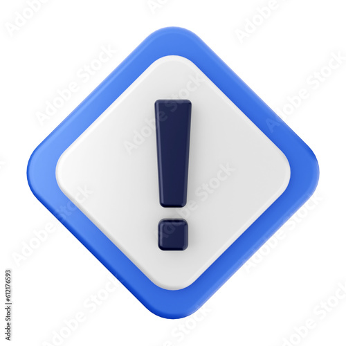 3d caution warning danger alert sing icon illustration render