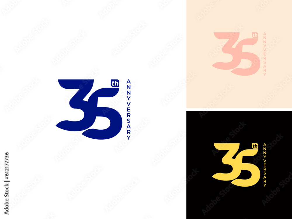 Fototapeta premium ILLUSTRATION 35th ANNIVERSARY DESIGN SIMPLE TEMPLATE LOGO ICON VECTOR