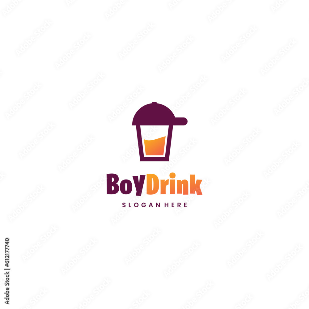 kid drink logo design modern concept, a glass of juice combine with boy cap logo template kid drink logo design modern concept, a glass of juice combine with boy cap logo template